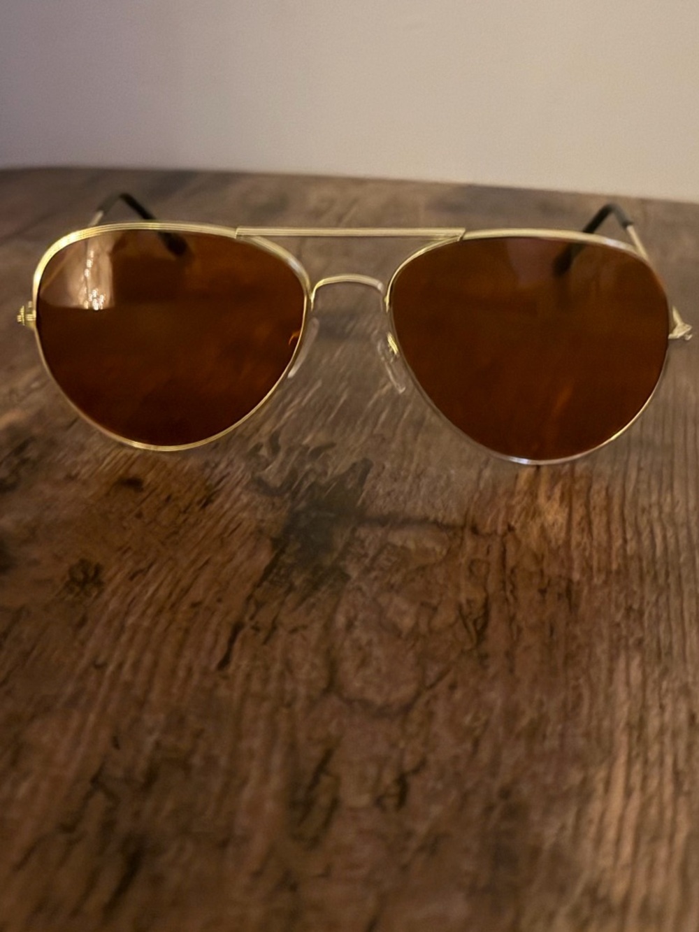 Free People Gold Frame Sunglasses with Brown Lenses